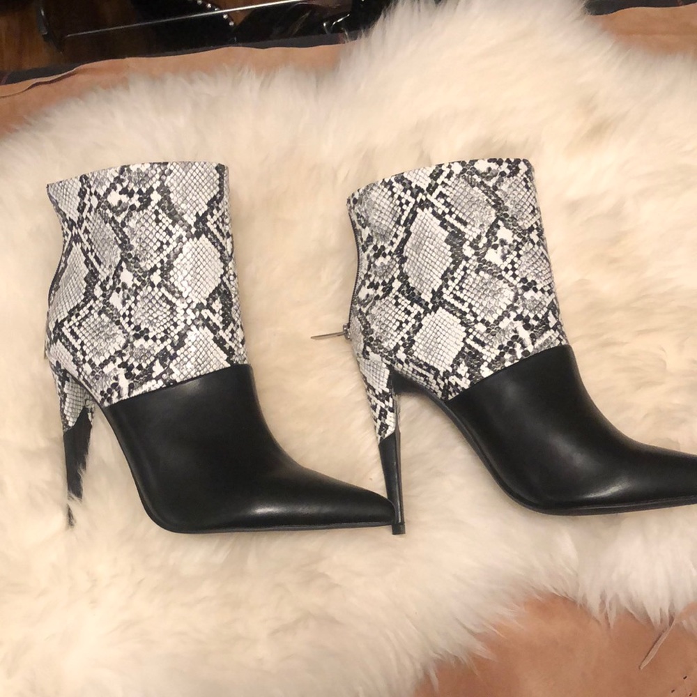 Faux Snake Embossed Booties